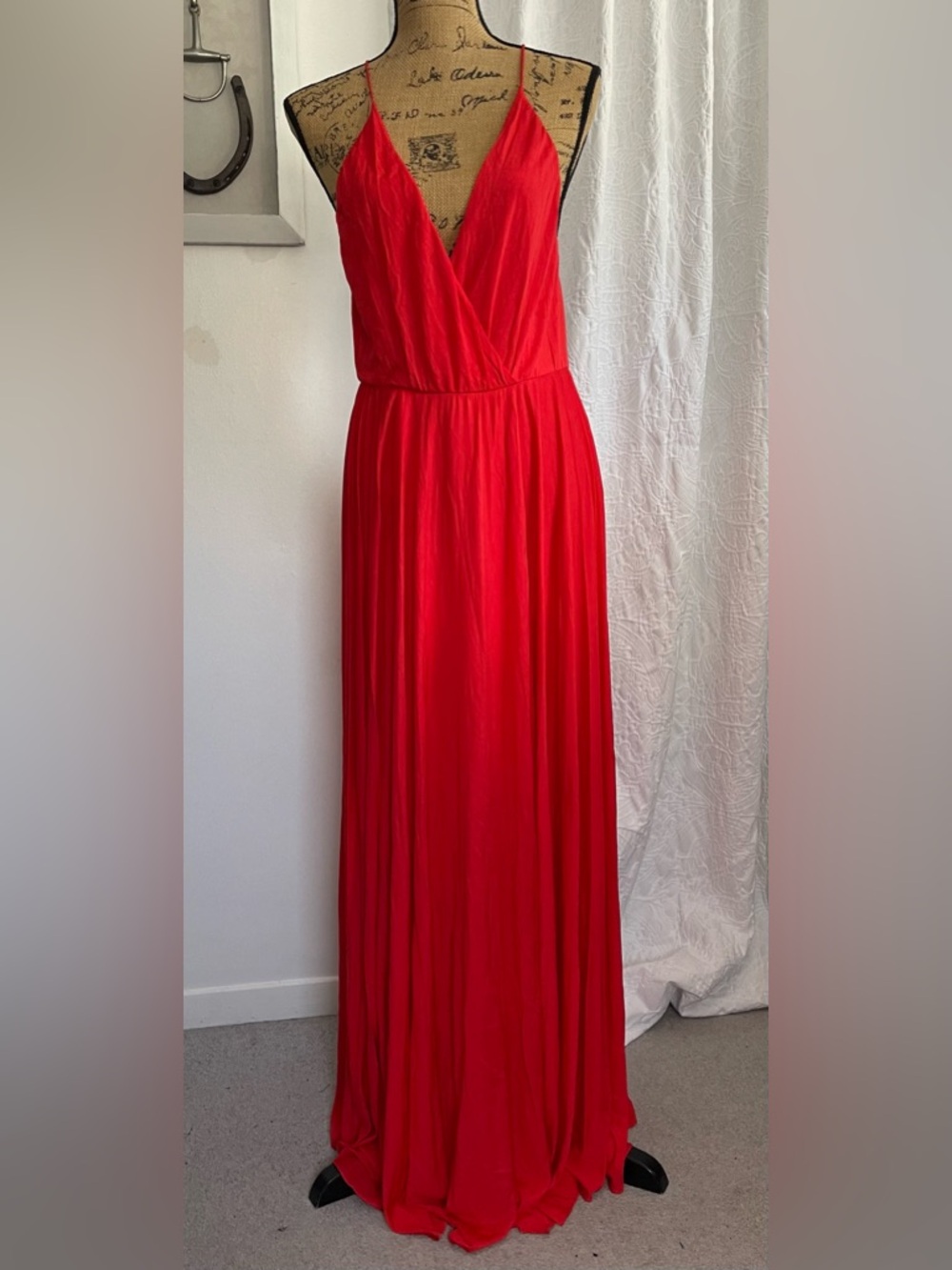 Haute Hippie Wrap Front Spaghetti Strap Maxi Dress Prom Event Gown Size L